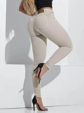 CALÇA CINTURA ALTA COLOR EMPINA BUMBUM COM ELASTANO