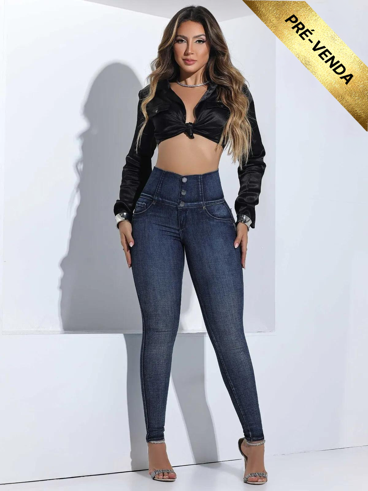 CONJUTO CROPPED + CALÇA SKINNY CÓS MÁGICO