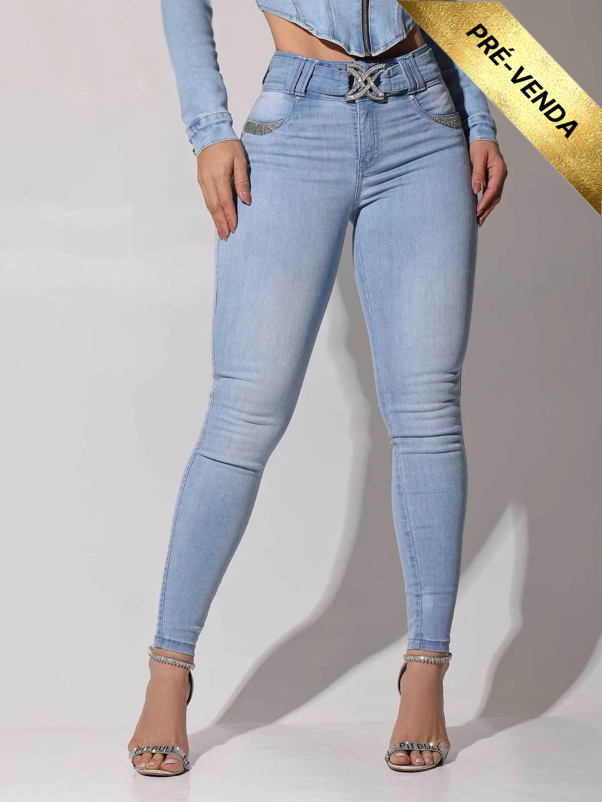 CALÇA JEANS FEMININA CINTURA SUPER ALTA