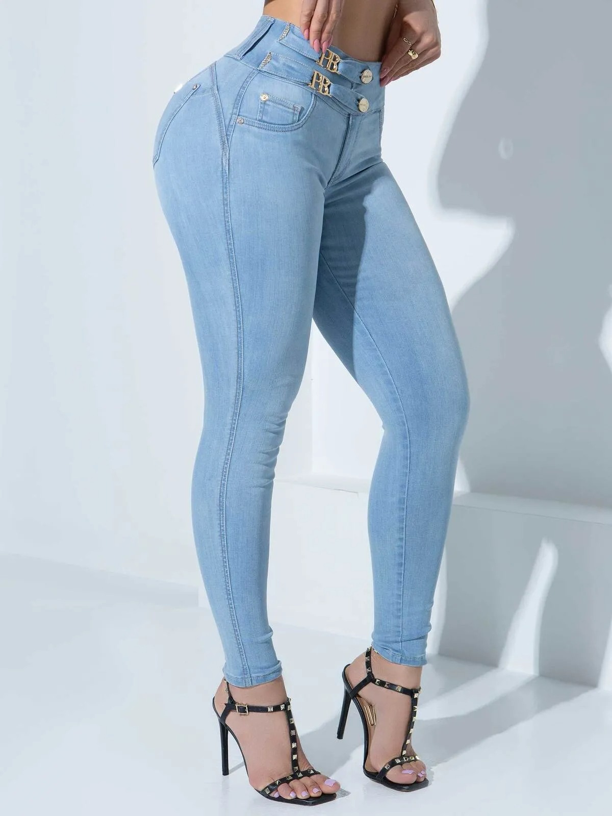 CALÇA JEANS FEMININA SKINNY CÓS MODELADOR