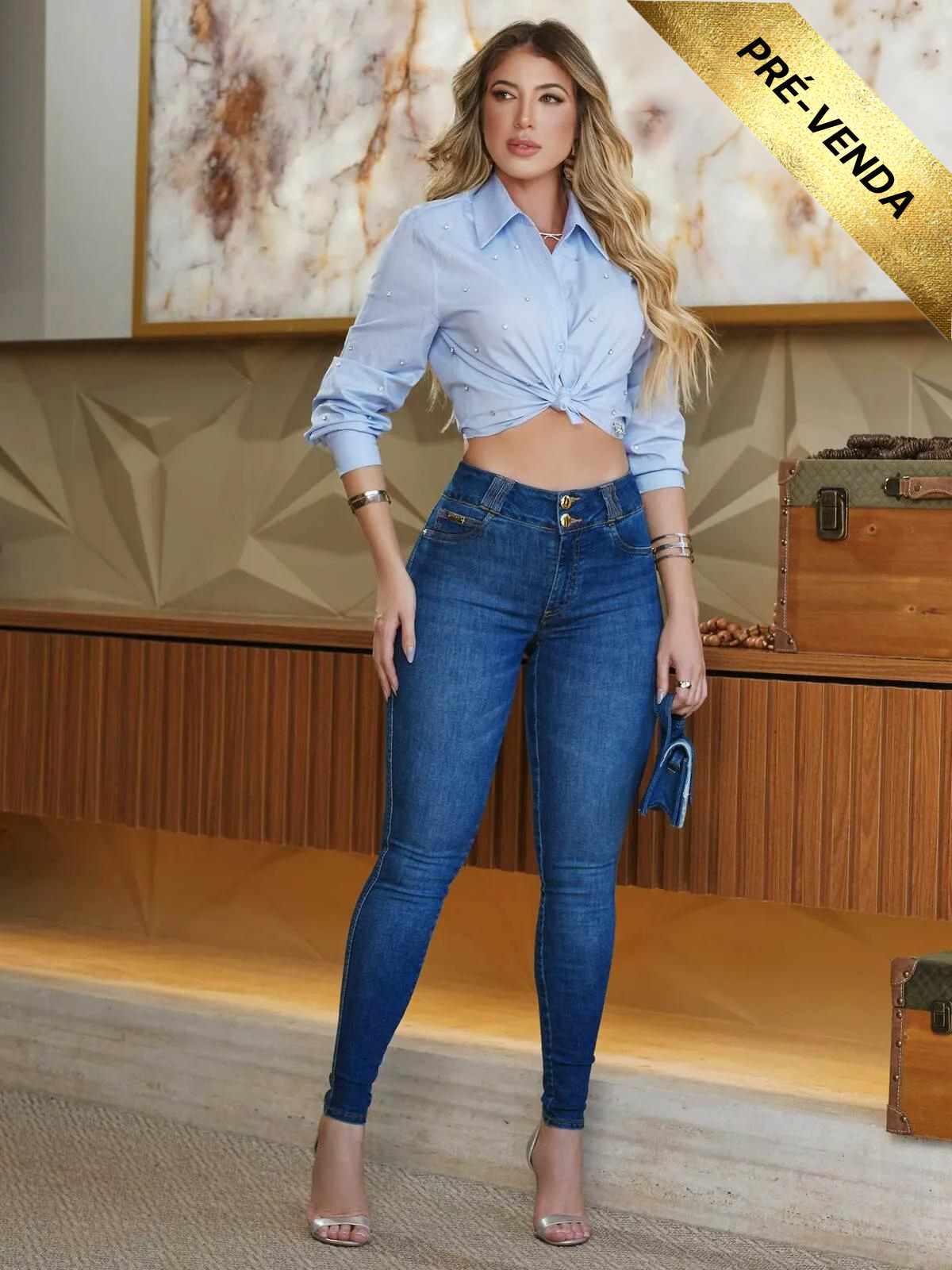 CONJUNTO CROPPED + CALÇA FEMININA SKINNY MODELADORA